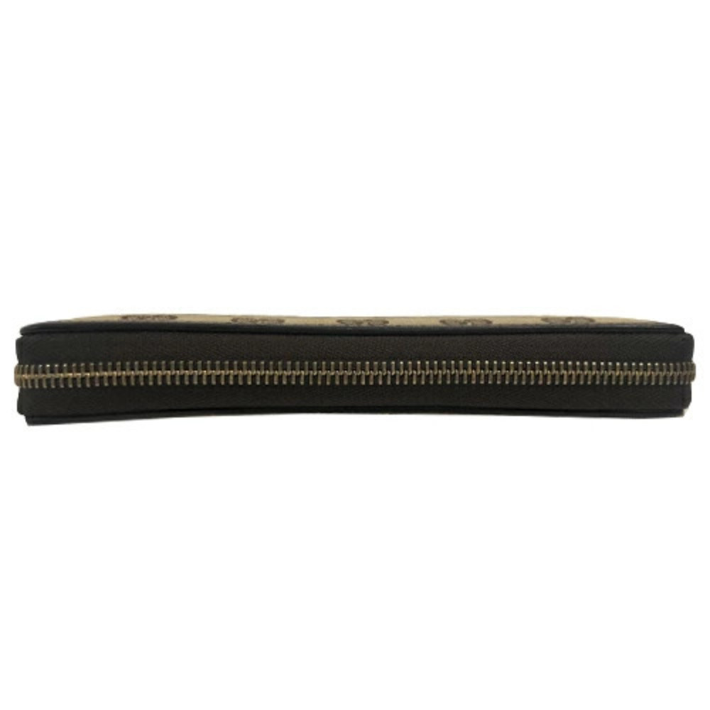 Gucci Lovely Round Long Wallet GG Canvas Zipper Zippy Leather Brown - Picture 6 of 10